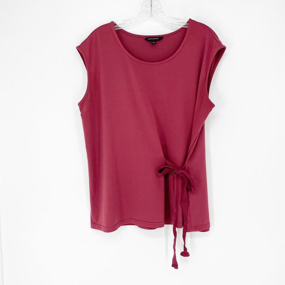 Banana Republic Short Sleeve Tie Front Top Size Large